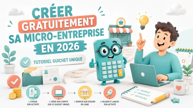 Créer gratuitement sa micro-entreprise en 2026, tutoriel Guichet unique